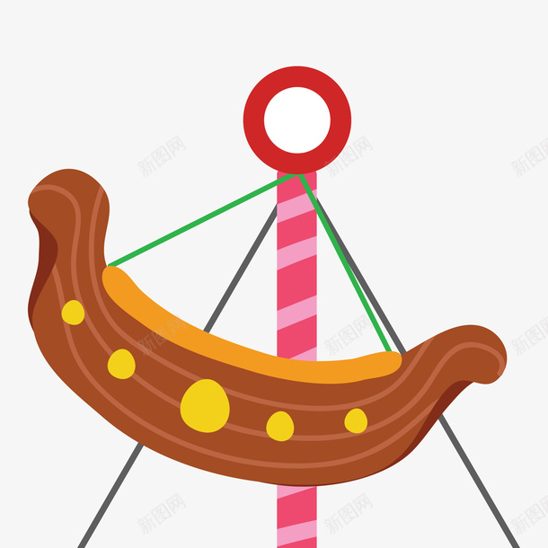 扁平化海盗船png免抠素材_新图网 https://ixintu.com 创意 扁平化 海盗船 游乐场 游玩 玩耍