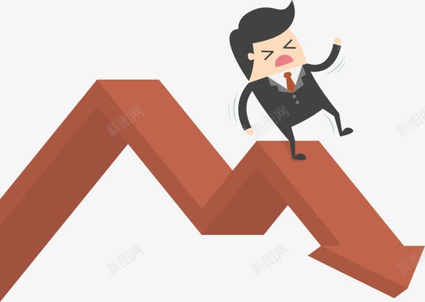 向下滑坡的箭头png免抠素材_新图网 https://ixintu.com 不情不愿 业绩下滑 伤脑筋 向下箭头 滑坡箭头 矢量png