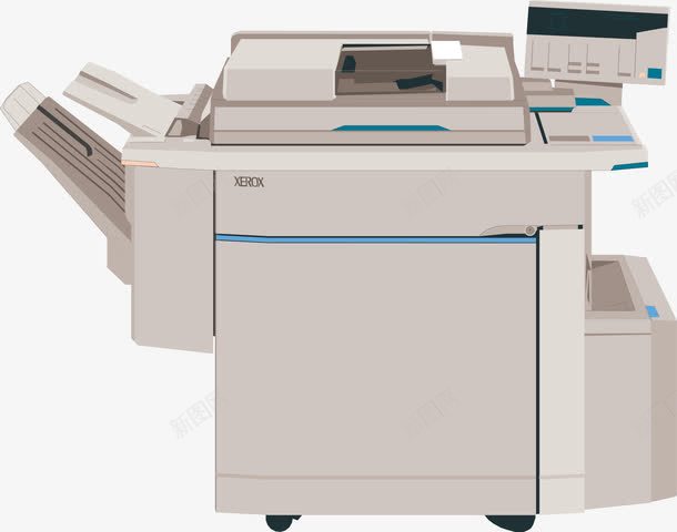 卡通办公用品打印机图png免抠素材_新图网 https://ixintu.com 办公用品 复印机 学习工具 打印机 文化用品 条形打印机 条码打印机 矢量办公用品 矢量文具 线条 设计图