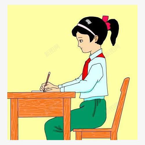 儿童坐姿png免抠素材_新图网 https://ixintu.com 书桌椅子 儿童坐姿 学生 小女孩 认真学习