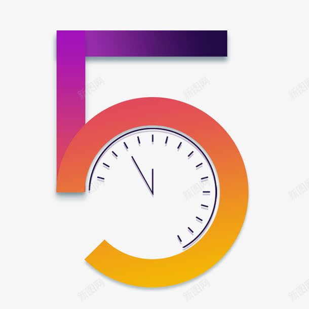 数字五png免抠素材_新图网 https://ixintu.com 5 五 数字5 数字五设计 时钟 时间 星期五 黑色星期王
