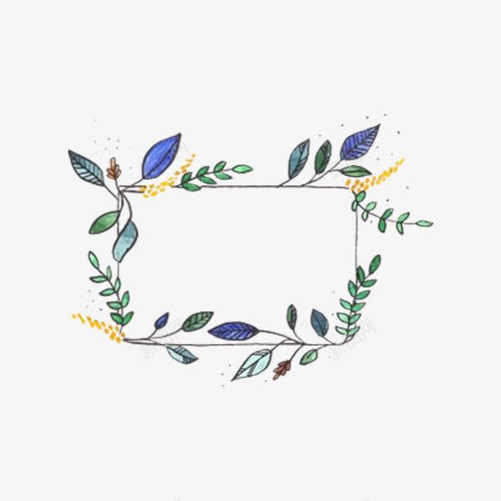 手绘花卉边框png免抠素材_新图网 https://ixintu.com 卡通边框 小清新相框 照片框 相册 相框 相片框 花卉边框 边框