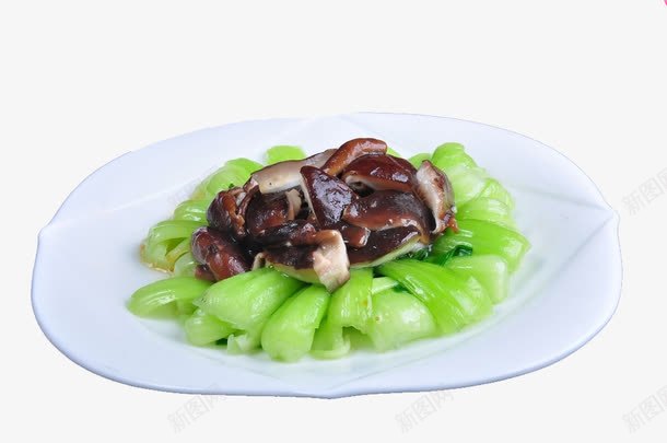 香菇扒菜心png免抠素材_新图网 https://ixintu.com 上海青 传统美食 凉菜菜肴 热菜炒菜 菜品川菜湘菜 餐饮美食 香菇扒菜胆 香菇炒上海青 香菇菜心 高清菜谱用图
