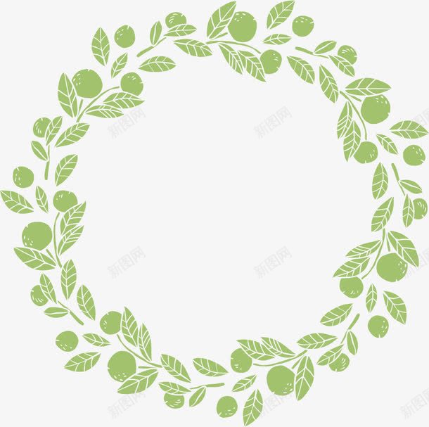 花环花边手绘边框png免抠素材_新图网 https://ixintu.com 园艺 图案 手绘 春天 植物 精美 素材 线稿 绿叶 绿植 花环 花边 装饰 设计 边框 陪衬