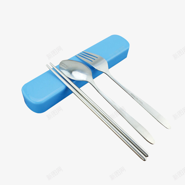 学生便携式筷子套png免抠素材_新图网 https://ixintu.com 不锈钢筷子套 产品实物 勺子套 筷子套 蓝色筷子套 餐具套装