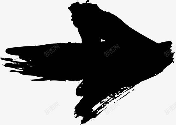 毛笔箭头图标png_新图网 https://ixintu.com 右转 右转箭头 毛笔 箭头 黑色