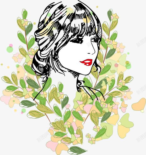 美女插画矢量图ai免抠素材_新图网 https://ixintu.com 可爱 女孩 少女 插画 明星 春天花草 歌手 田园风 碎花 美女 矢量图