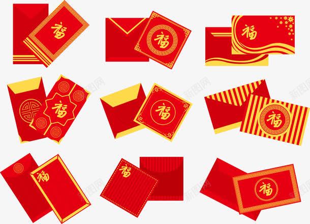 过新年png免抠素材_新图网 https://ixintu.com 喜庆祝福 新年快乐 春节红包 福