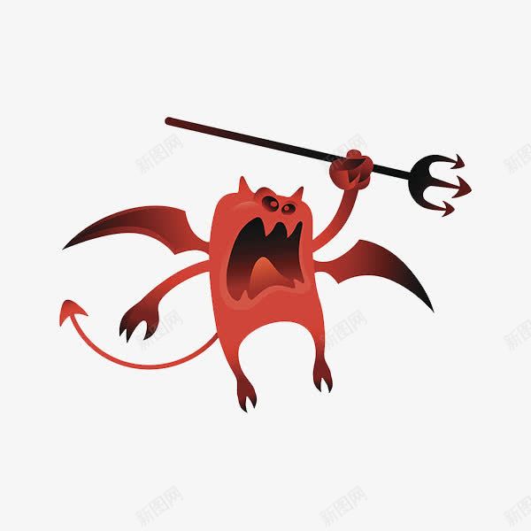 生气的恶魔png免抠素材_新图网 https://ixintu.com 三叉戟 地狱恶魔 张大嘴巴的恶魔 张着嘴巴 怒气冲冲 恶魔 恼火 拿着三叉戟 生气的表情