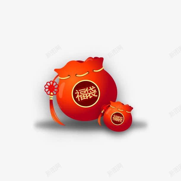 福袋钱袋红包中国风装饰图标png_新图网 https://ixintu.com 中国风 红包 袋钱 装饰 金袋子
