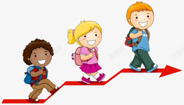 箭头上的小学生png免抠素材_新图网 https://ixintu.com png图形 png装饰 卡通 小学生 箭头 装饰