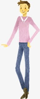 粉色模特手绘春天png免抠素材_新图网 https://ixintu.com 春天 模特 粉色
