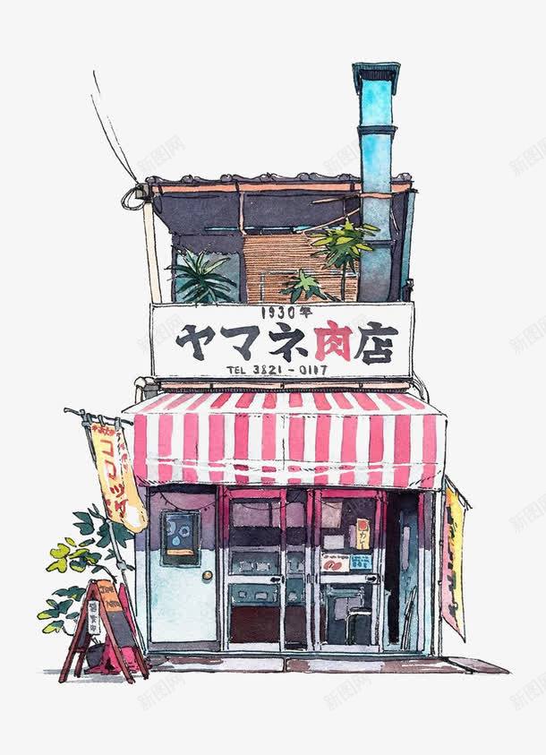 街景建筑物png免抠素材_新图网 https://ixintu.com 商铺 日系 杂货铺 海报装饰 潮流元素