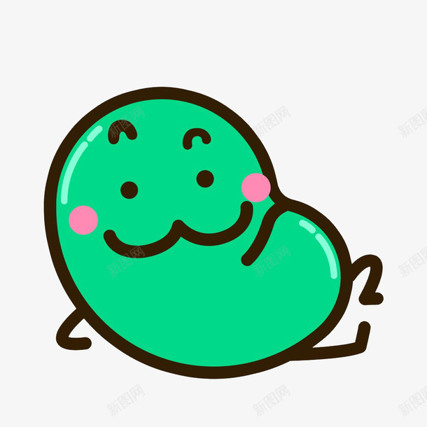 卡通绿色豆豆png免抠素材_新图网 https://ixintu.com 卡通大豆 卡通形象 卡通蔬菜 卡通豆豆 卡通黄豆 大豆 绿豆 豆子 黄豆