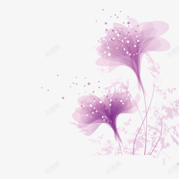 简约梦幻花朵装饰画png免抠素材_新图网 https://ixintu.com 时尚背景 梦幻花朵 装饰画