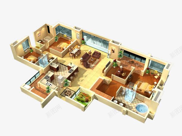 3d平面布置效果图png免抠素材_新图网 https://ixintu.com 3D设计 3d户型 3d渲染 三维户型图 三维户型渲染 室内效果图 室内模型设计 家具 家居设计 户型 户型效果图 效果图 立体户型 立体户型渲染 立体户型设计 素材 设计