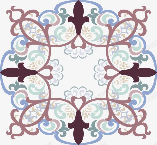 蒙古花纹背景png免抠素材_新图网 https://ixintu.com 复古花纹 浮雕花 矢量素材 蒙古花纹 邀请函封面