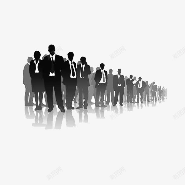 人山人海扁平化png免抠素材_新图网 https://ixintu.com 上班族 人山人海 人群 剪影 扁平化 排队 白领 等待插画 等待的人群 黑色