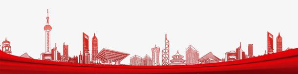 国庆节红色上海旅游风景艺术图png免抠素材_新图网 https://ixintu.com 上海 国庆节 旅游 红色旅游 红色风景 艺术 风景