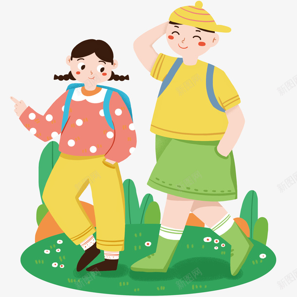 手绘学生情侣元素png免抠素材_新图网 https://ixintu.com 免扣 学生 情侣 游玩