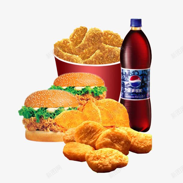 全家桶套餐png免抠素材_新图网 https://ixintu.com 免抠图 全家桶 可乐鸡翅 汉堡包 香辣鸡腿