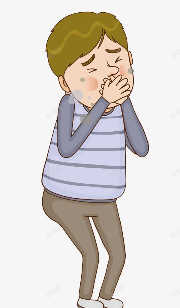 捂住嘴的男人png免抠素材_新图网 https://ixintu.com 卡通 帅气的 捂嘴的 污染 灰尘 男人 难受的