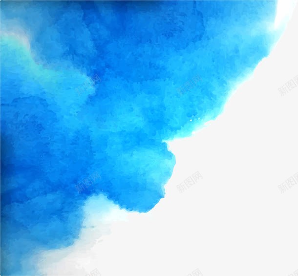 蓝色水彩晕染边框png免抠素材_新图网 https://ixintu.com 晕染 水彩笔刷 矢量素材 笔刷 蓝色笔刷