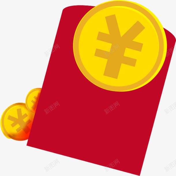 红包png免抠素材_新图网 https://ixintu.com 红包 金币 钱包 黄色金币