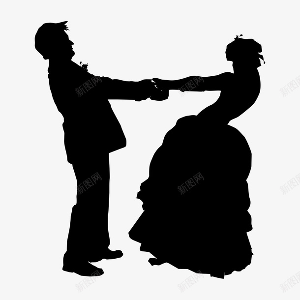 新娘新郎跳舞剪影图标png_新图网 https://ixintu.com 人物剪影 女人 婚礼 婚礼剪影 新娘新郎 男人 跳舞 黑白剪影