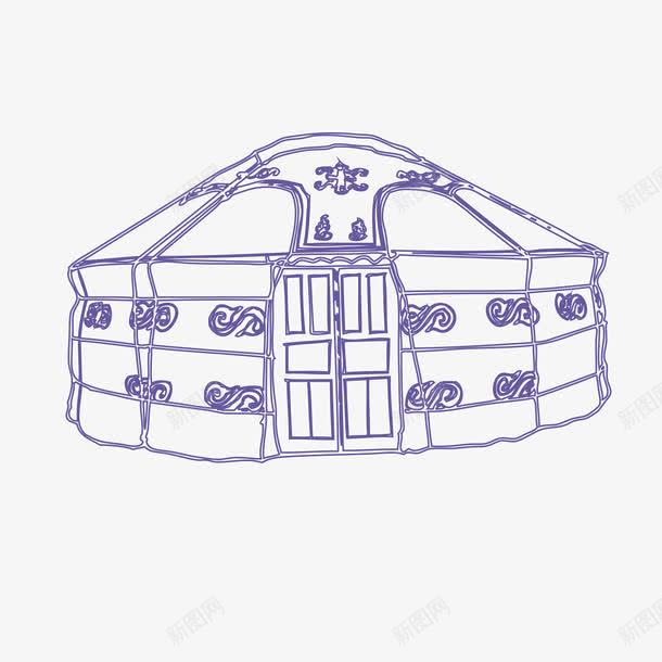 蒙古png免抠素材_新图网 https://ixintu.com 内蒙古 名胜古迹 手绘 旅游 白描 白色 线描 花纹 蒙古免费下载 蒙古插画 蒙古花纹