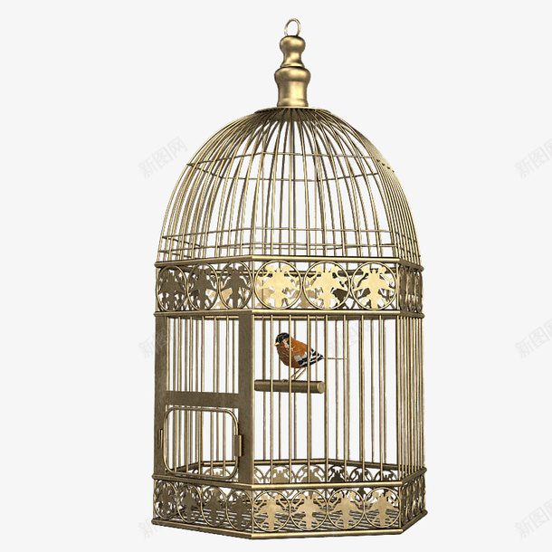 镂空金色中式鸟笼png免抠素材_新图网 https://ixintu.com 中式鸟笼 金色 金色鸟笼 镂空 镂空金色中式鸟笼 鸟笼