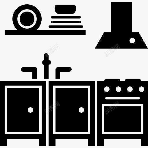 厨房家具图标png_新图网 https://ixintu.com 厨房 家具 家居用品 房子