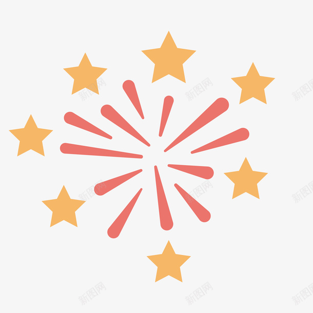 扁平化烟花图标png_新图网 https://ixintu.com UI图标 h5图标 扁平化 扁平化UI 游戏UI 烟花 界面UI 网页UI