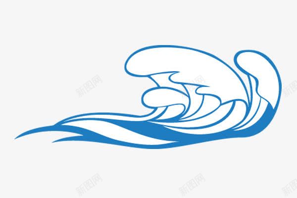 蓝色浪花波浪png免抠素材_新图网 https://ixintu.com 波浪 浪花 蓝色