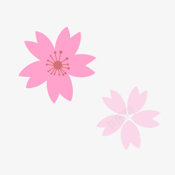 浪漫粉红色樱花春季樱花桃花矢量图素材