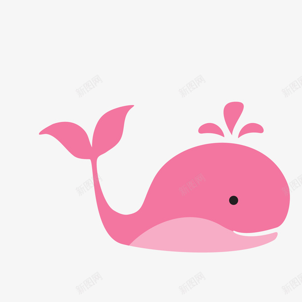 一条粉色的卡通鲸鱼png免抠素材_新图网 https://ixintu.com 一条鲸鱼 卡通 可爱 喷水 大海 扁平化 手绘 粉色