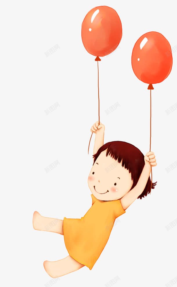 气球带我飞png免抠素材_新图网 https://ixintu.com 小孩子 气球 空中的气球