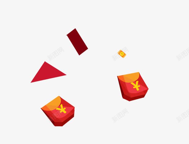 漂浮红包png免抠素材_新图网 https://ixintu.com 漂浮 红包 红色 菱形