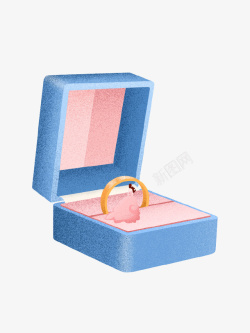 手绘婚礼戒指插画素材