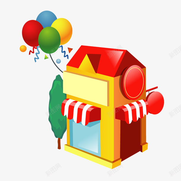 手绘商店门店商铺png免抠素材_新图网 https://ixintu.com 商店 商铺 手绘 手绘商店门店商铺设计 气球 线下店铺 设计 门店