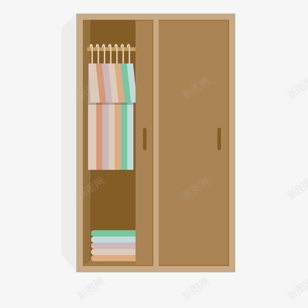 咖啡色卡通放衣柜png免抠素材_新图网 https://ixintu.com 卡通 卡通柜子 咖啡色 咖啡色柜子 家具 放衣柜 灰色