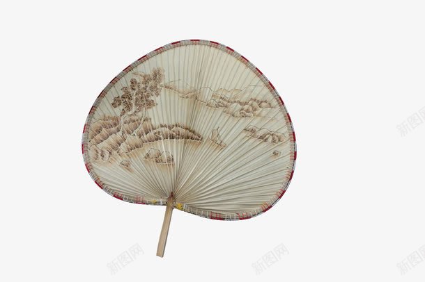 古典大葵扇psd免抠素材_新图网 https://ixintu.com 复古 山水画 扇子 水墨