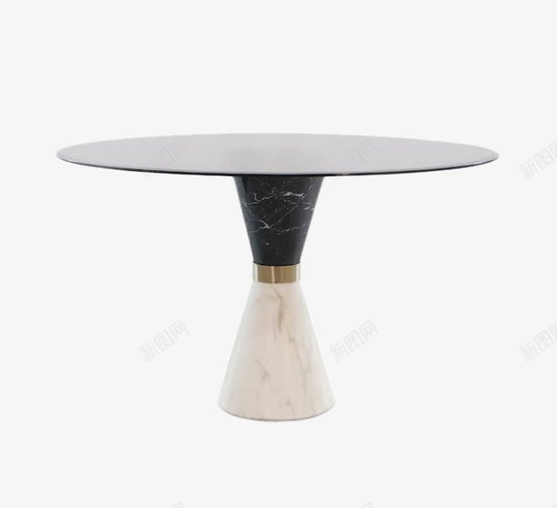 欧式高贵的圆形餐桌png免抠素材_新图网 https://ixintu.com 复古古典家具 大理石 时尚 西餐餐桌 黑白