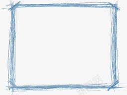 手绘蓝色线条边框png免抠素材_新图网 https://ixintu.com 线条 蓝色 边框