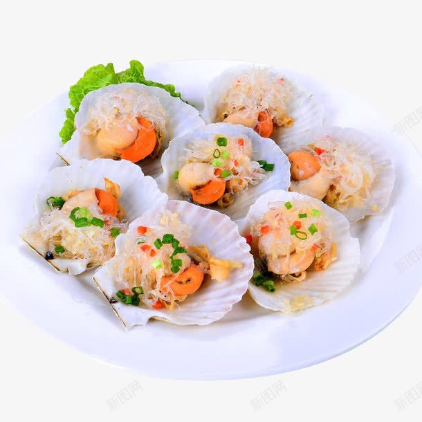 美味蒸扇贝png免抠素材_新图网 https://ixintu.com 传统美食 海鲜摄影 美食美味 餐饮美食