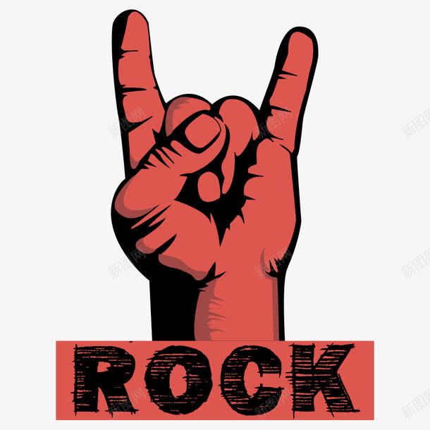 摇滚rock图标png_新图网 https://ixintu.com 丝印 印花 图标 复古 徽章 手势 摇滚rock 欧美风格 残缺 音乐