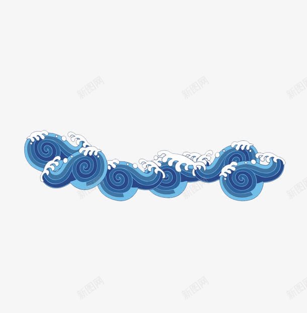 深蓝色波浪花纹png免抠素材_新图网 https://ixintu.com 图案 手绘 波浪 海水 深蓝色的 简图 花纹 装饰