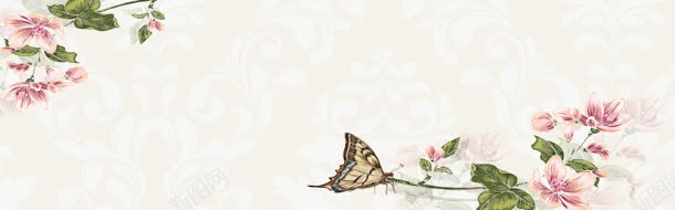 手绘中式花朵蝴蝶海报背景jpg设计背景_新图网 https://ixintu.com 唯美 大气 手绘 浅色 浪漫 海报背景 淘宝海报 清新 清爽 白色 简单 简约 花朵 蝴蝶