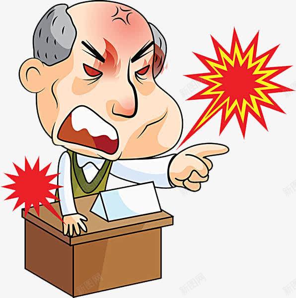 生气拍桌子呼喊的上司装饰png免抠素材_新图网 https://ixintu.com 卡通手绘 呼喊人物 大幅度 激动的人 火爆 装饰