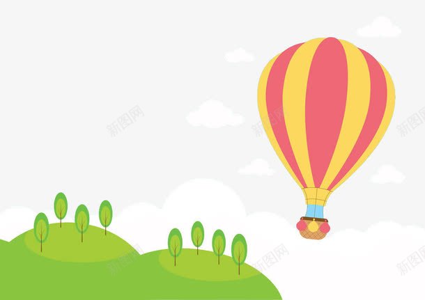 郊区美景图png免抠素材_新图网 https://ixintu.com 云 云朵 卡通图案 卡通山云 山 山云 山坡 山峰 山顶 扁平化小山 扁平小山 旅游 热气球 郊外 高山